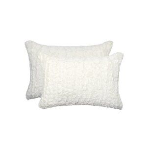 Luxe Home Decor Belton Faux Fur Pillow | 2-Piece | Ivory mink | 12"x20"